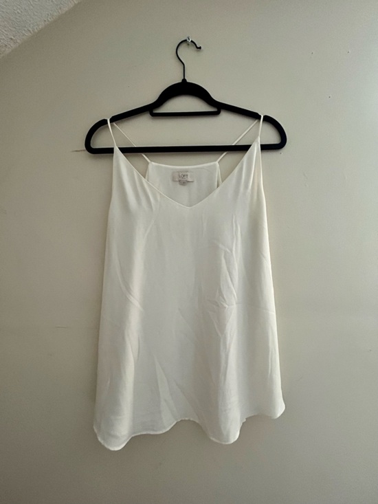 LOFT Tops - LOFT Outlet White V-neck Cami Tank Top; Size Large